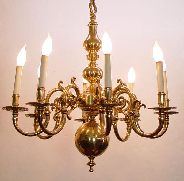 SOLID BRASS 8 ARM CHANDELIER 25 b8048