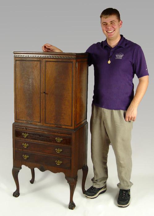MAHOGANY BALL AND CLAW MUSIC CABINET: