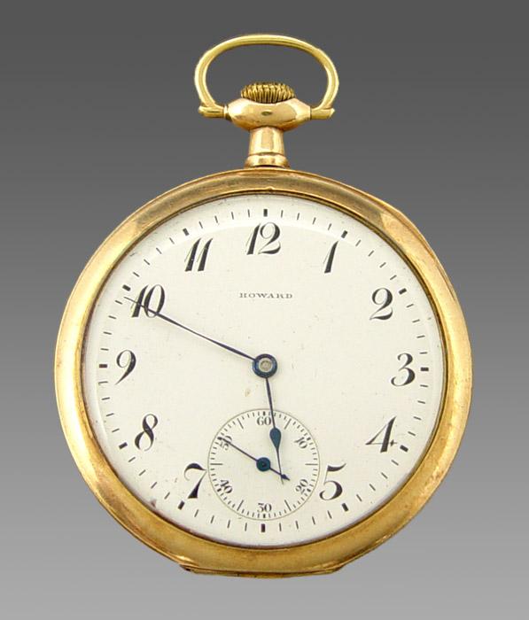 HOWARD OPENFACE POCKET WATCH Gold b8062