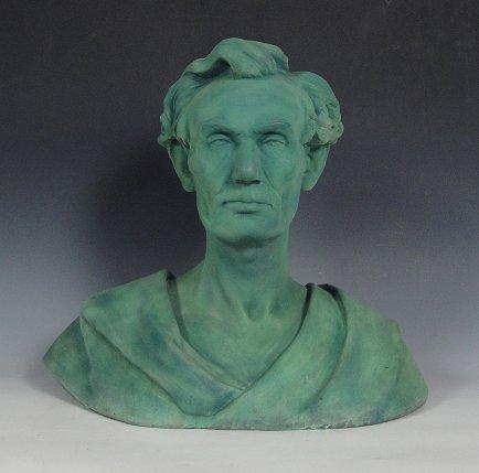 19TH C ABE LINCOLN PLASTER BUST  b8072