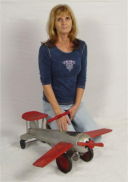 1960'S CHILDS RIDE ALONG TOY AIRPLANE: