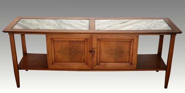 MID CENTURY LOW CREDENZA: Top with