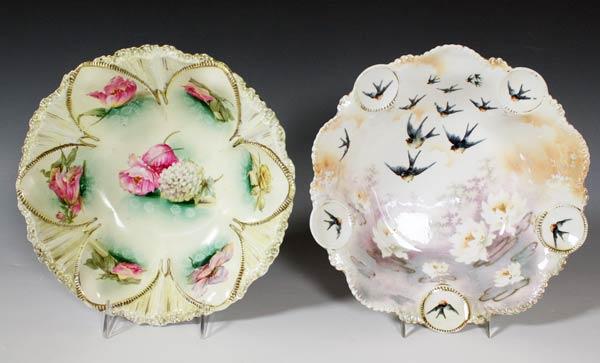 TWO RS PRUSSIA PORCELAIN BOWLS: Iridescent