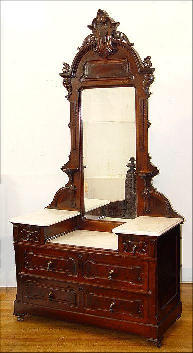 VICTORIAN MAHOGANY MARBLE TOP DRESSER