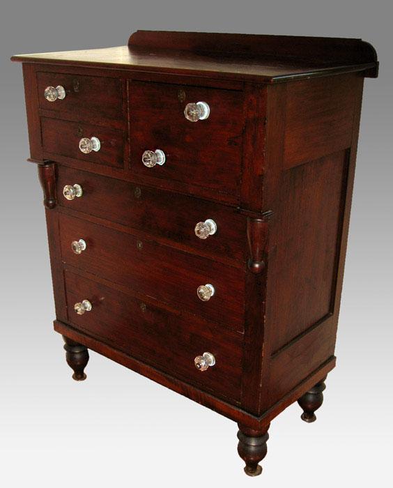 19TH C EMPIRE MAHOGANY TALL CHEST  b7e9b