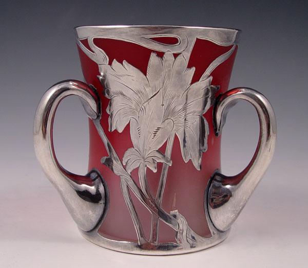 STERLING SILVER OVERLAY CRANBERRY b7eac