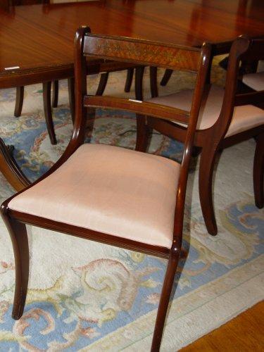 8 BOULLE INLAY DINING CHAIRS 34  b7ebb