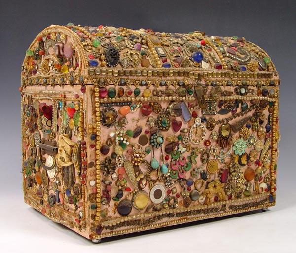 FOLK ART MEMORY TRUNK: With the