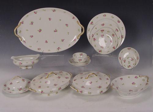 FRENCH LIMOGES ROSE DECORATED CHINA b7ede