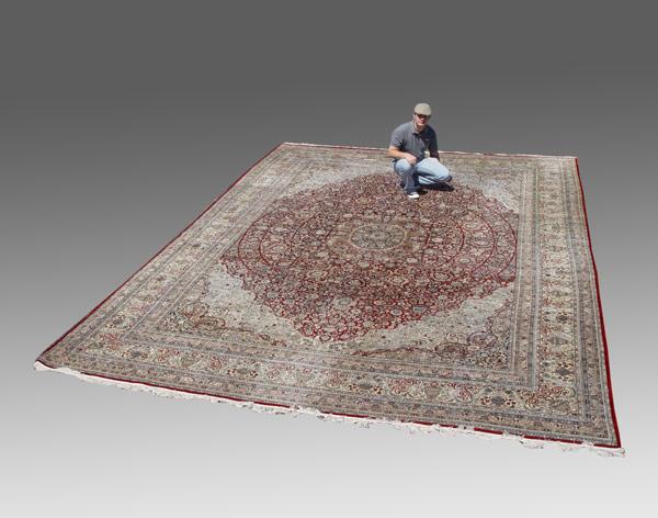 LARGE SILK WOOL CARPET Approx  b8502