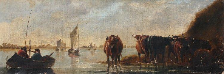 19TH CENTURY DUTCH PAINTING Cows b851b