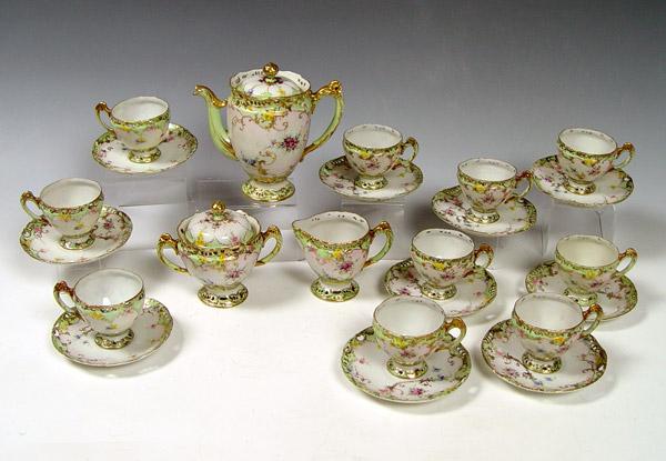 HAND PAINTED FRENCH PORCELAIN COFFEE b8159