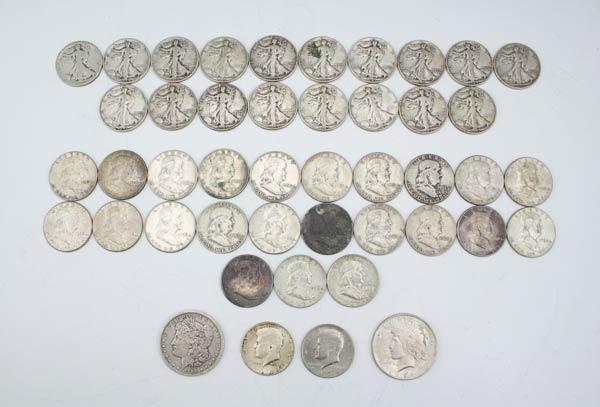 COLLECTION OF SILVER HALF DOLLARS b815c