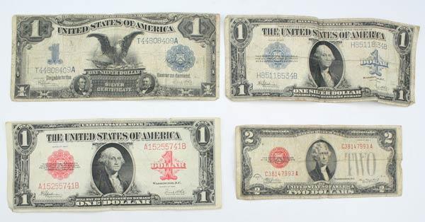 4 PIECE COLLECTION SILVER CERTIFICATES b815d