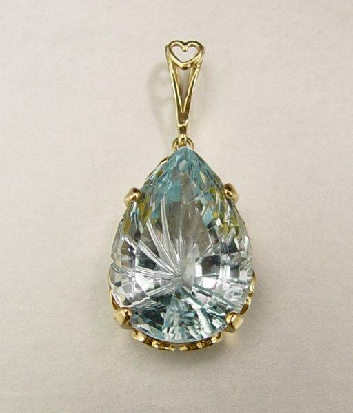 14K 10.00 CT. TOPAZ PENDANT: 14K