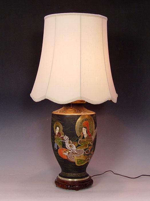 SATSUMA LAMP: 31'' h. overall.