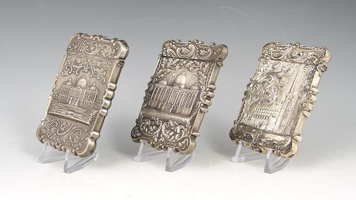 GROUP OF 3 STERLING CARD CASES  b816d