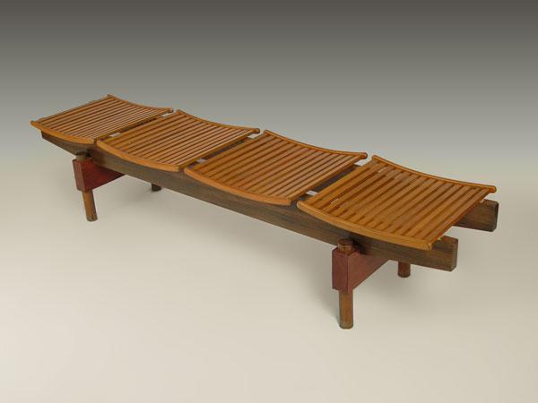 MAPLE AND TEAK MODERN DESIGN BENCH b8580