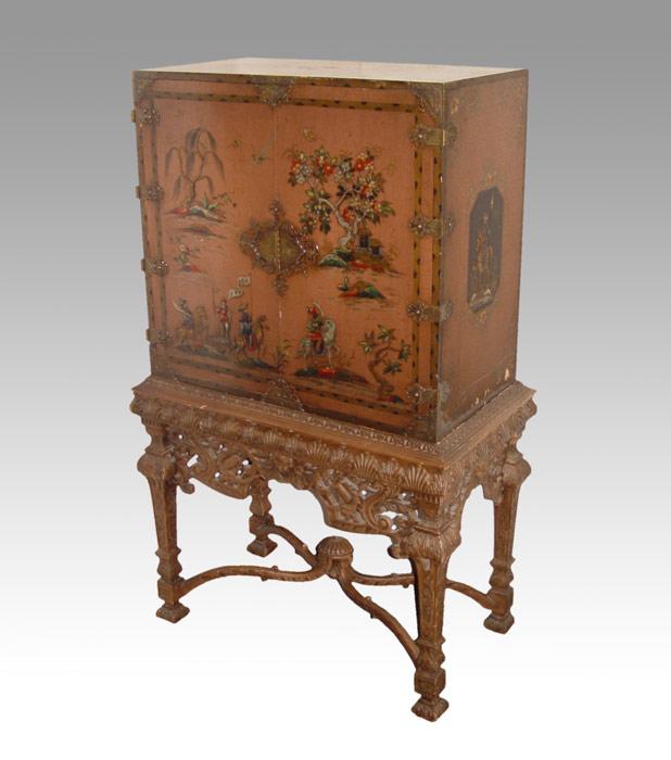 CHINOISERIE CHEST ON CARVED STAND  b8583
