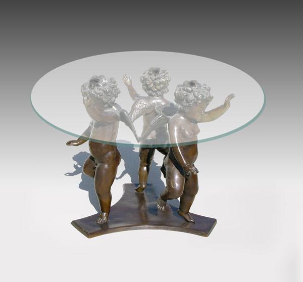 LARGE BRONZE CHERUBS TABLE AFTER
