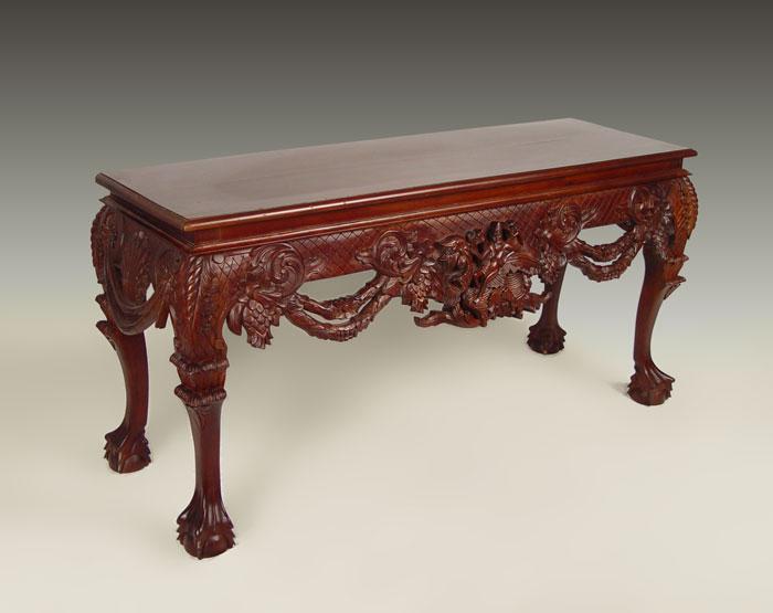 INDONESIAN CARVED MAHOGANY SOFA b85dc