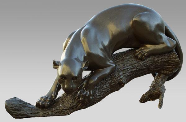 BRONZE MOUNTAIN LION OR PANTHER  b85e3