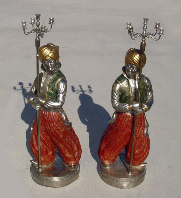 PAIR BLACK A MOOR FIGURAL FLOOR b85ec