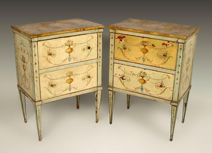 PAIR OF 19TH C PAINT DECORATED b85f9