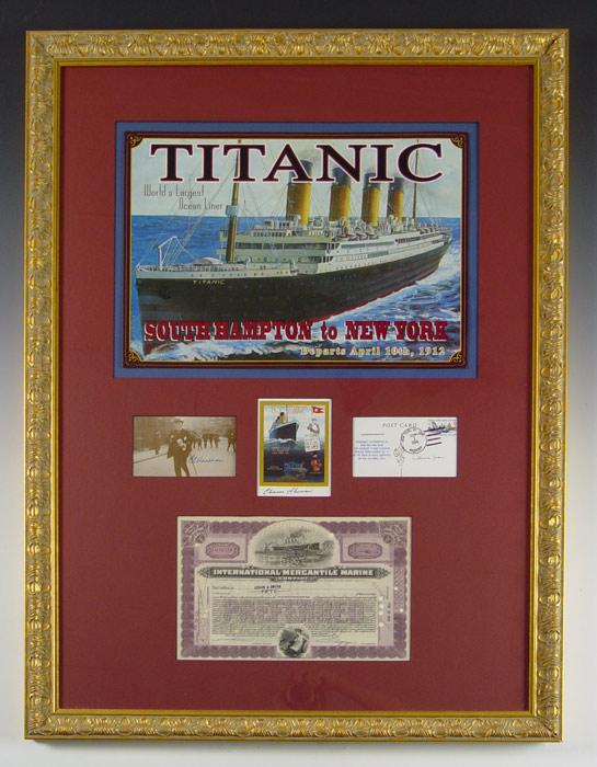 FRAMED TITANIC COLLECTION WITH AUTOGRAPHS: