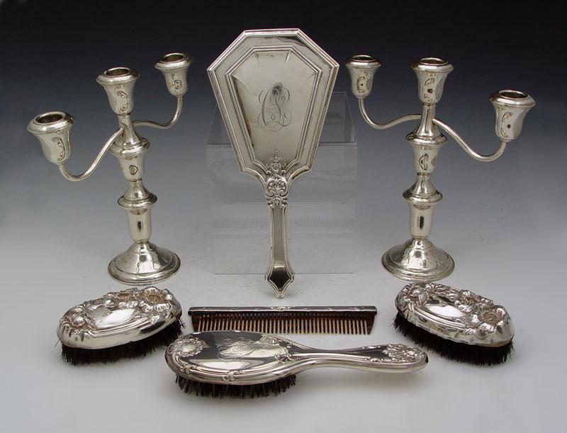 5 PIECE STERLING VANITY ITEMS  b867c