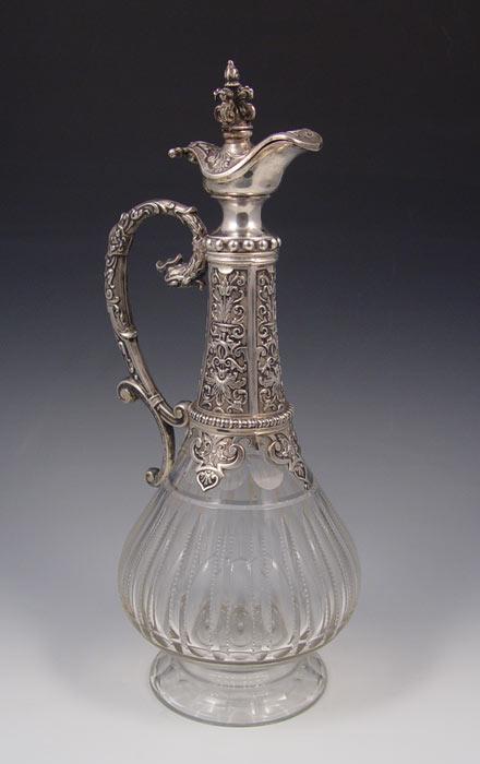 LATE 19TH C. SILVER MOUNTED CLARET