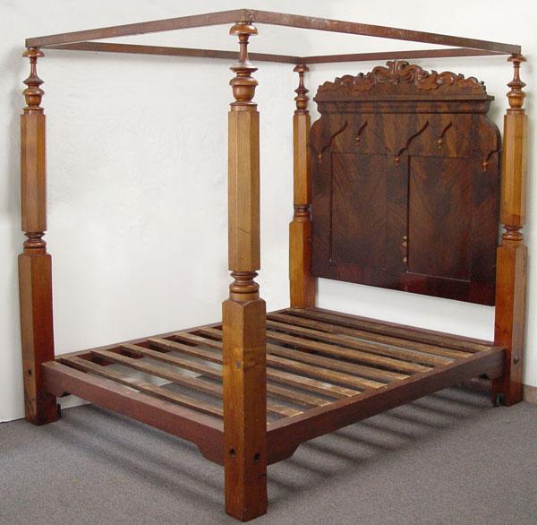 EARLY VICTORIAN POSTER BED WITH