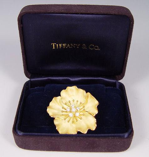 18K TIFFANY & CO DIAMOND ''DOGWOOD''