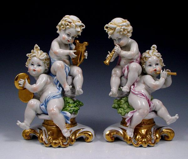 PAIR CAPO DI MONTE PUCCI CHERUB b8c9f