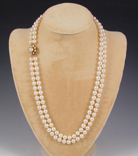 24 DOUBLE STRAND CULTURED PEARLS: