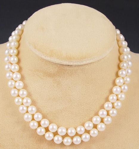 16 DOUBLE STRAND CULTURED PEARLS  b8cad