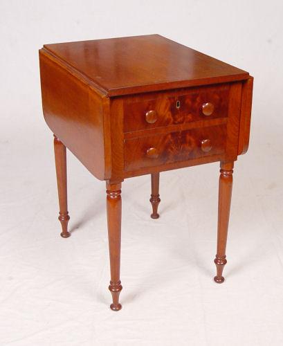 19TH C DROP LEAF WORK STAND: Two