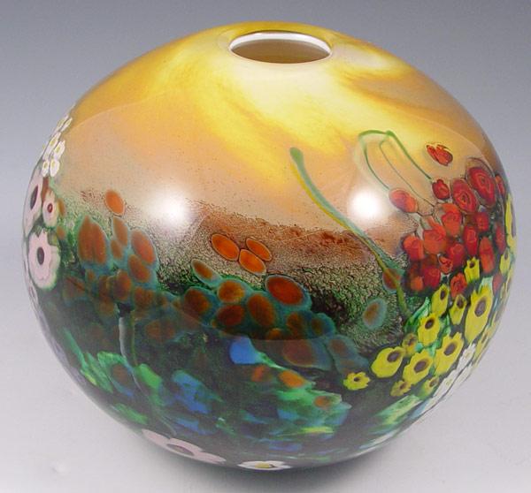 ROUND ART GLASS VASE BY SHAWN MESSENGER  b8cdc