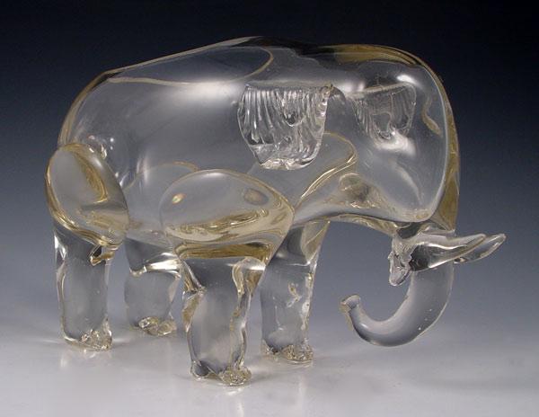 LOETZ ART GLASS ELEPHANT Signed b8cef