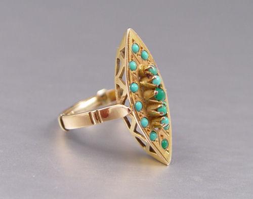 18K TURQUOISE RING Unusual combination b8cfd