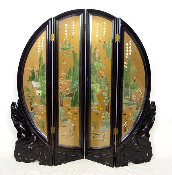 ROUNDED CHINESE LACQUER SCREEN  b8eff