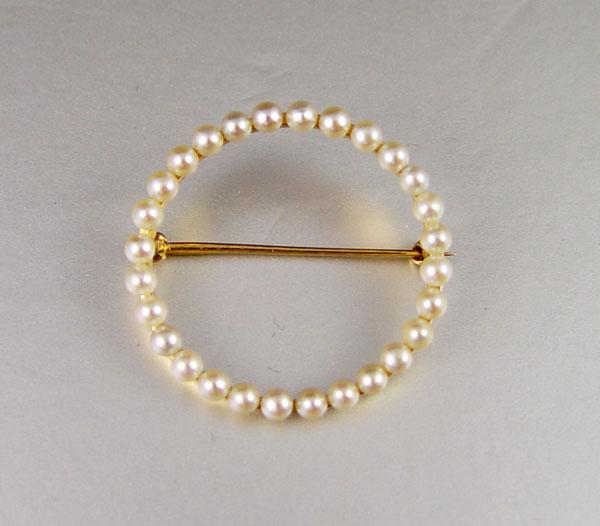 TIFFANY GOLD SEED PEARL CIRCLE b8f42