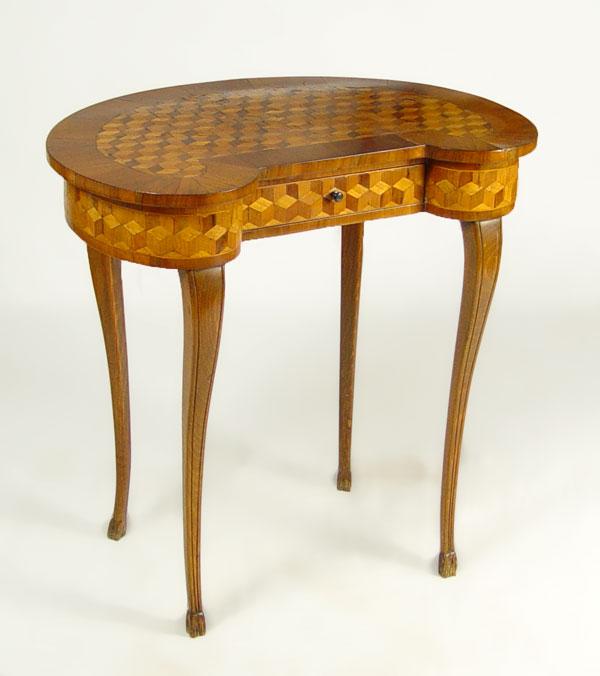 LATE 19TH C PARQUETRY INLAY KIDNEY b8f75