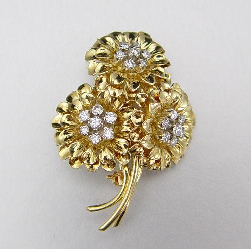 18K TIFFANY & CO. FLORAL DIAMOND