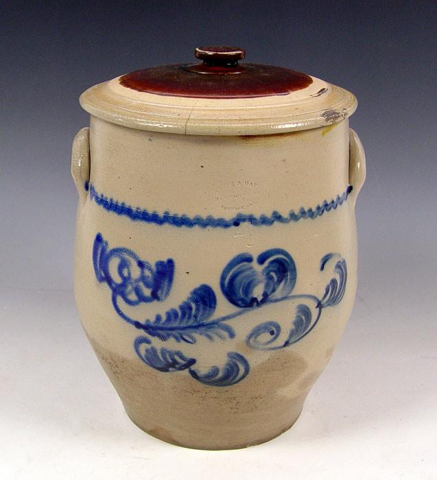 SMITH DAY BLUE DECORATED STONEWARE b8fc1