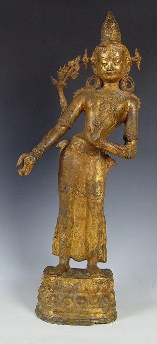 BRONZE DANCING WOMAN: 34 x 12, age