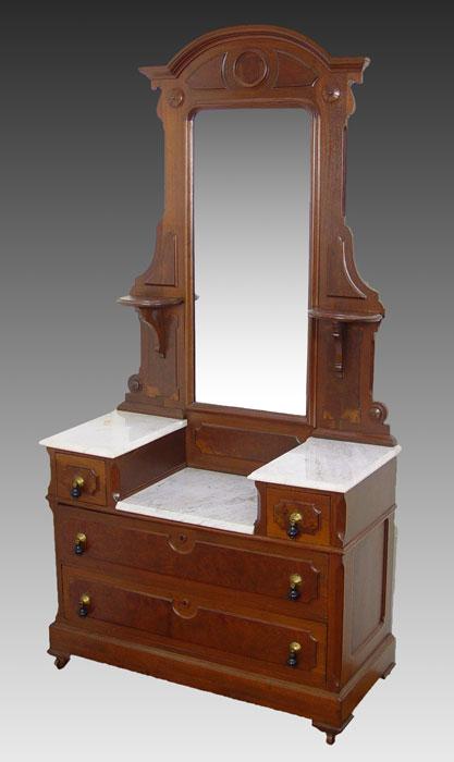 VICTORIAN DROP CENTER MARBLE TOP DRESSER