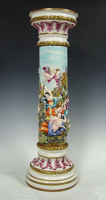 CAPO-DI-MONTE ITALIAN CERAMIC PEDESTAL