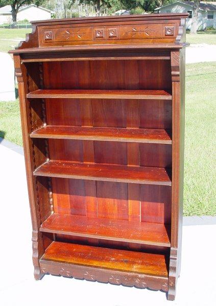 EASTLAKE VICTORIAN OPEN BOOKCASE  b902b