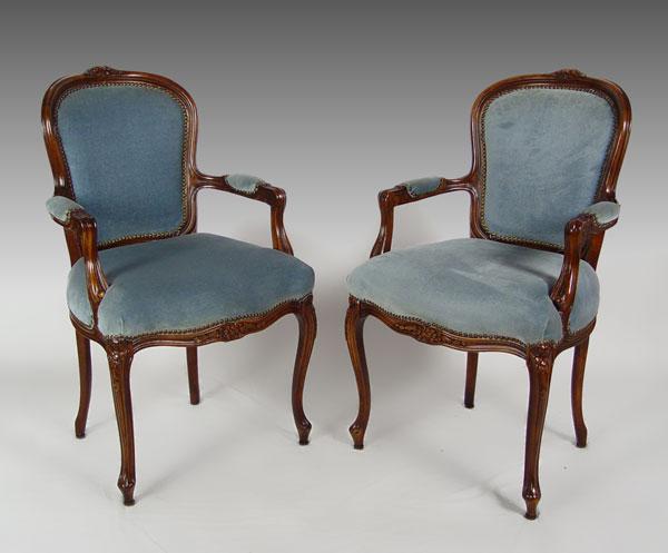 2 FRENCH STYLE BERGERE CHAIRS  b903f